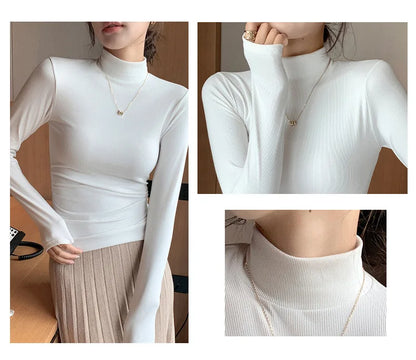 Elegant Knit Half-Turtleneck