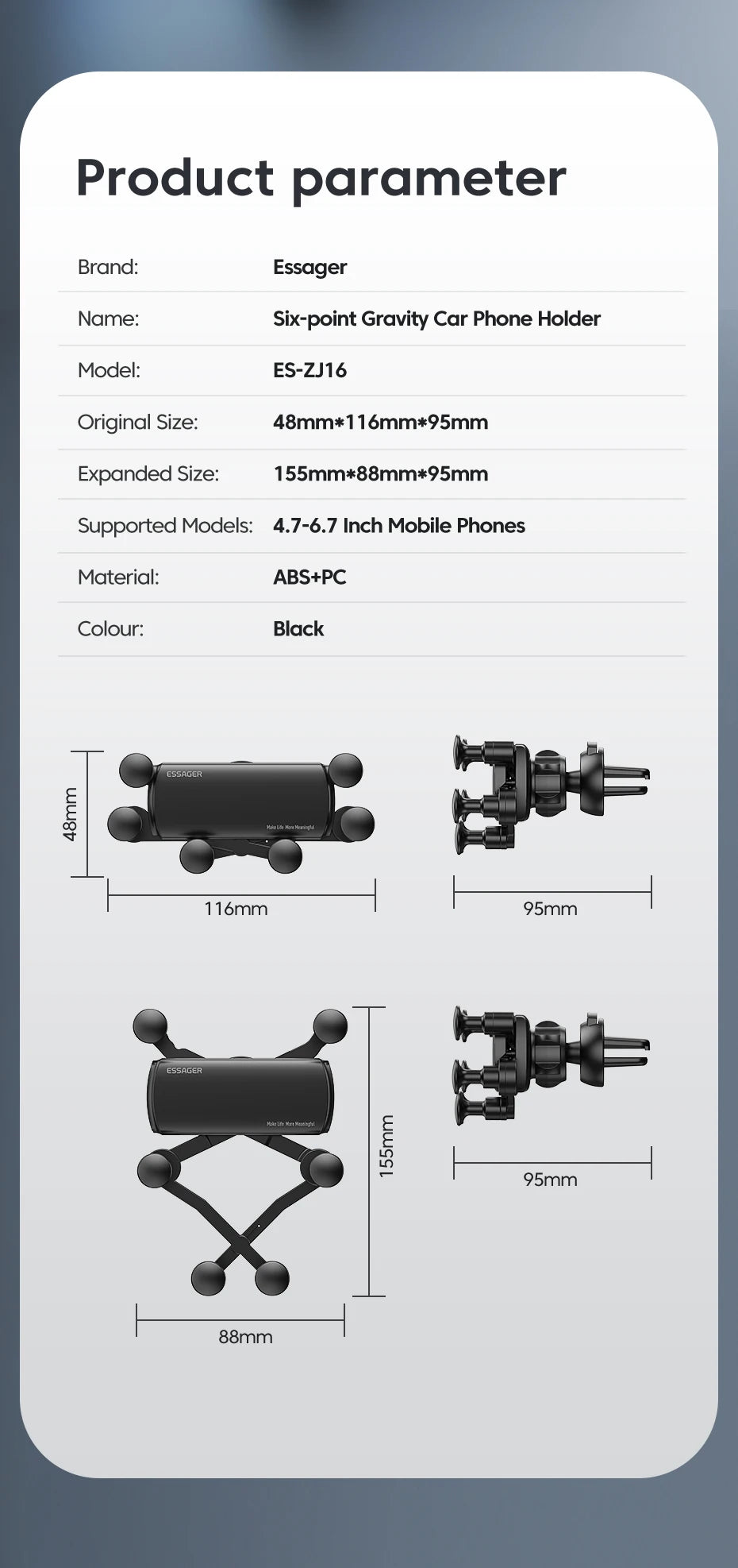 Essager Gravity Car Phone Holder
