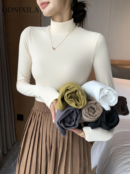 Elegant Knit Half-Turtleneck