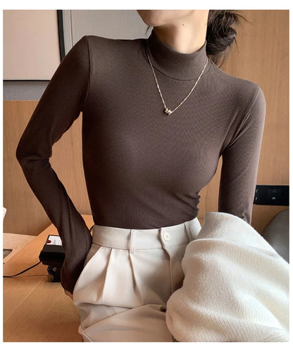 Elegant Knit Half-Turtleneck