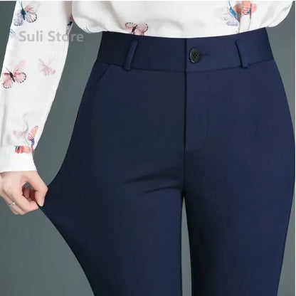 Women's Mid-Waist Straight Trousers