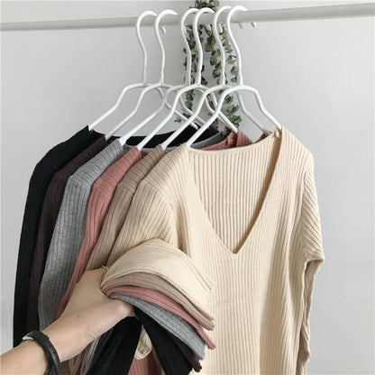 Korean Autumn V-Neck Knitted Sweater