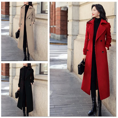 Woolen Long Trench Coat