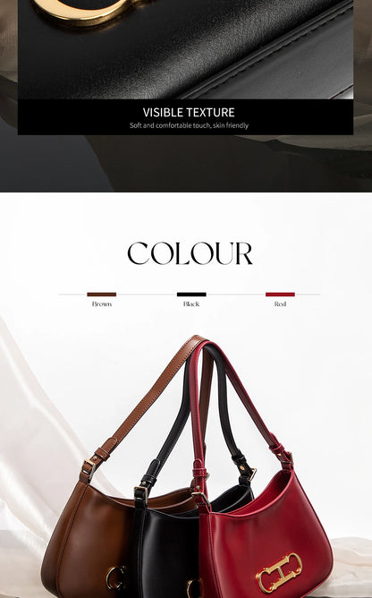 Classic Solid Color Shoulder Bag