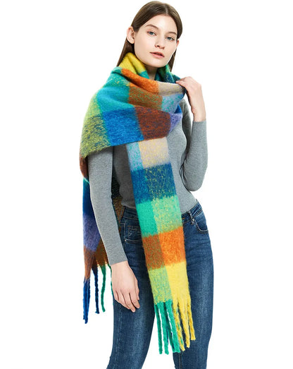 Warm Cashmere Rainbow Scarf