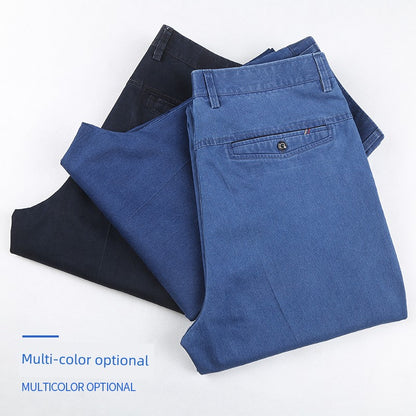 Business Casual Straight-Leg Denim Trousers