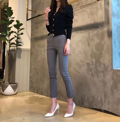 AOSSVIAO Autumn Knitted Cardigan – Chic Korean Slim Fit Sweater
