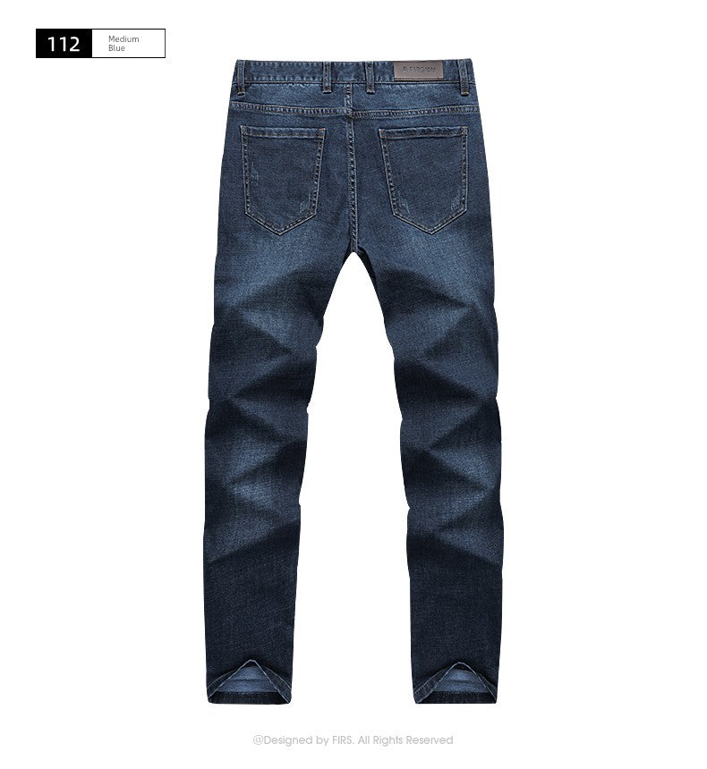 Four-Sided Elastic Denim Trousers