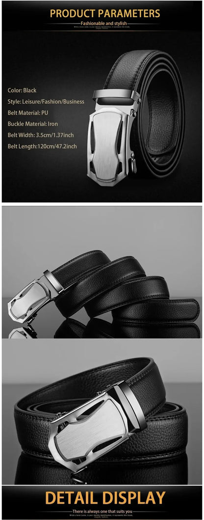 Luxury PU Leather Men's Belt