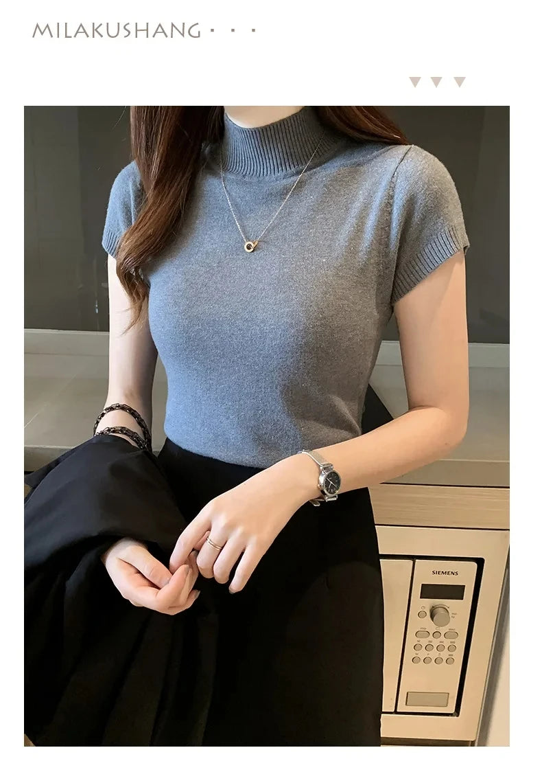 Half-High Neck T-Shirt