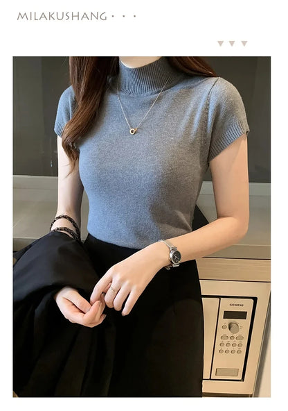 Half-High Neck T-Shirt