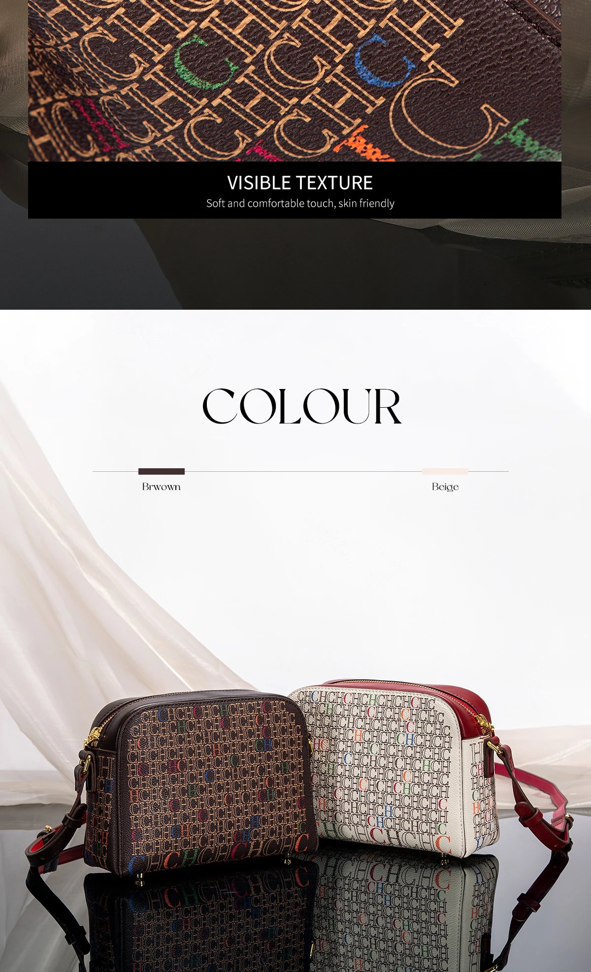 Classic Print PVC Shoulder Bag