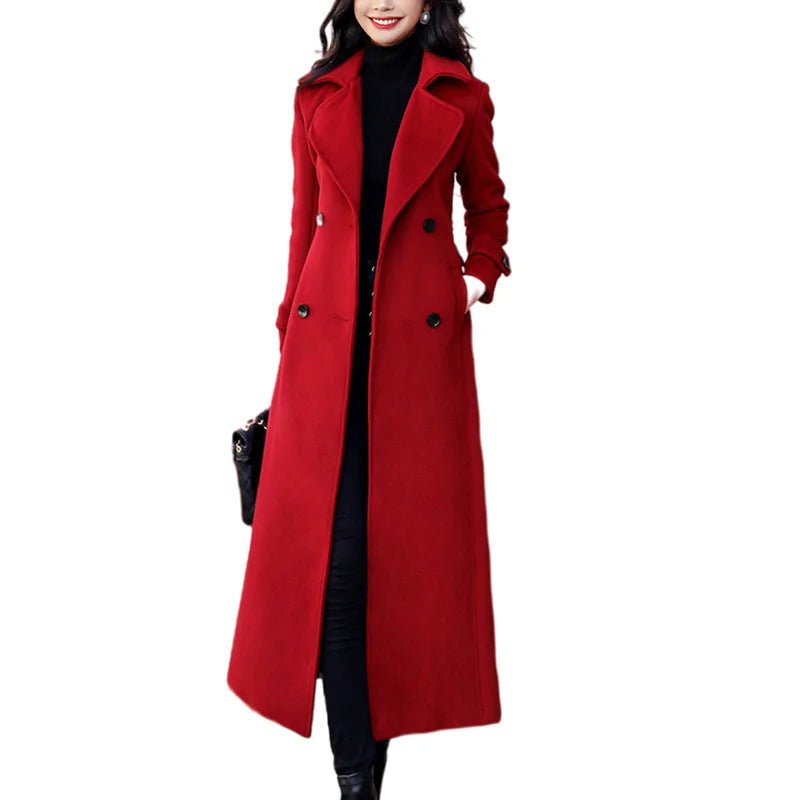 Woolen Long Trench Coat