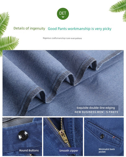 Business Casual Straight-Leg Denim Trousers
