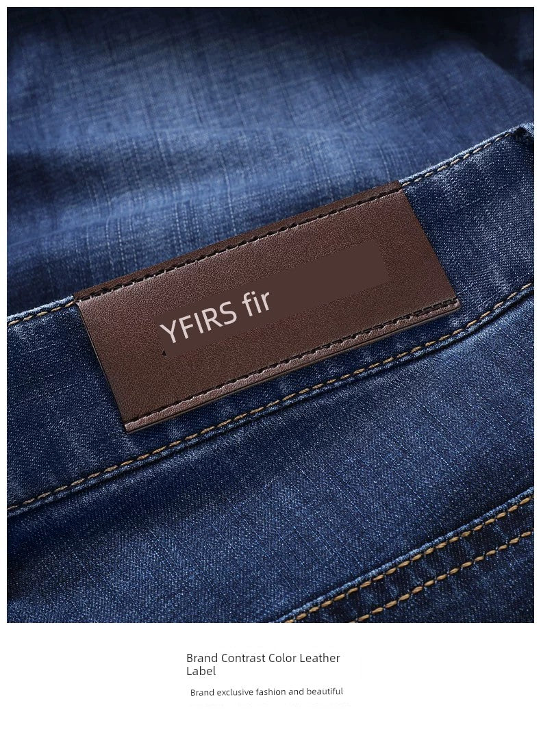 Four-Sided Elastic Denim Trousers