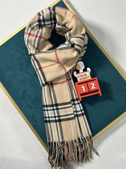 Plaid Cashmere Scarf for Men