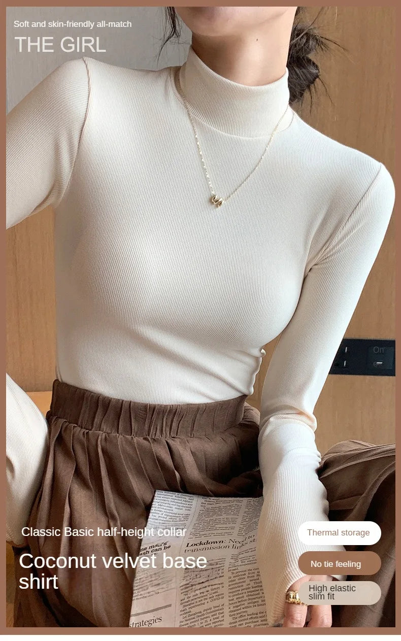Elegant Knit Half-Turtleneck