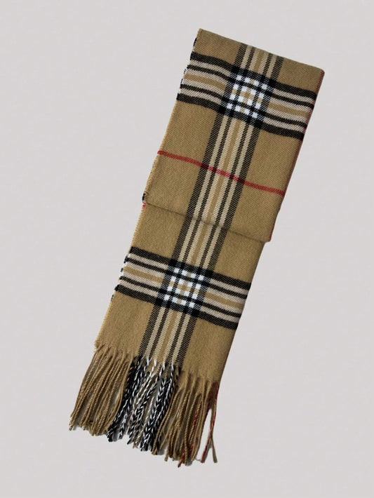 Plaid Cashmere Scarf for Men