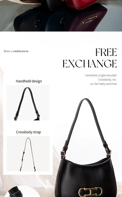 Classic Solid Color Shoulder Bag