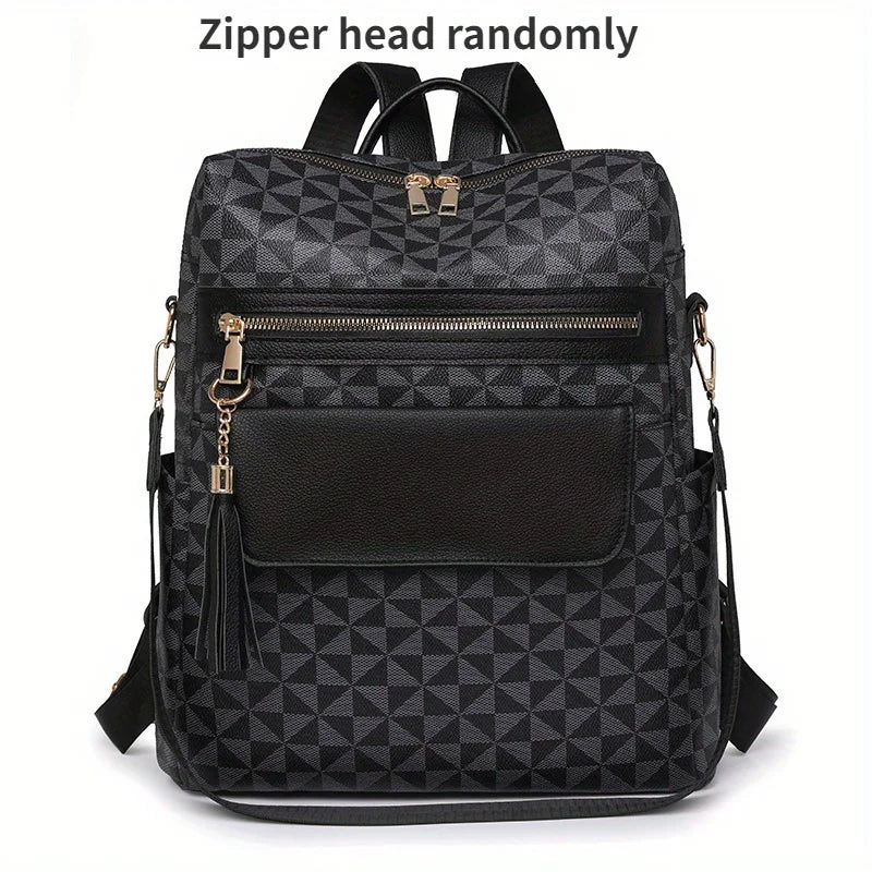 LISM Unisex Plaid Travel Backpack