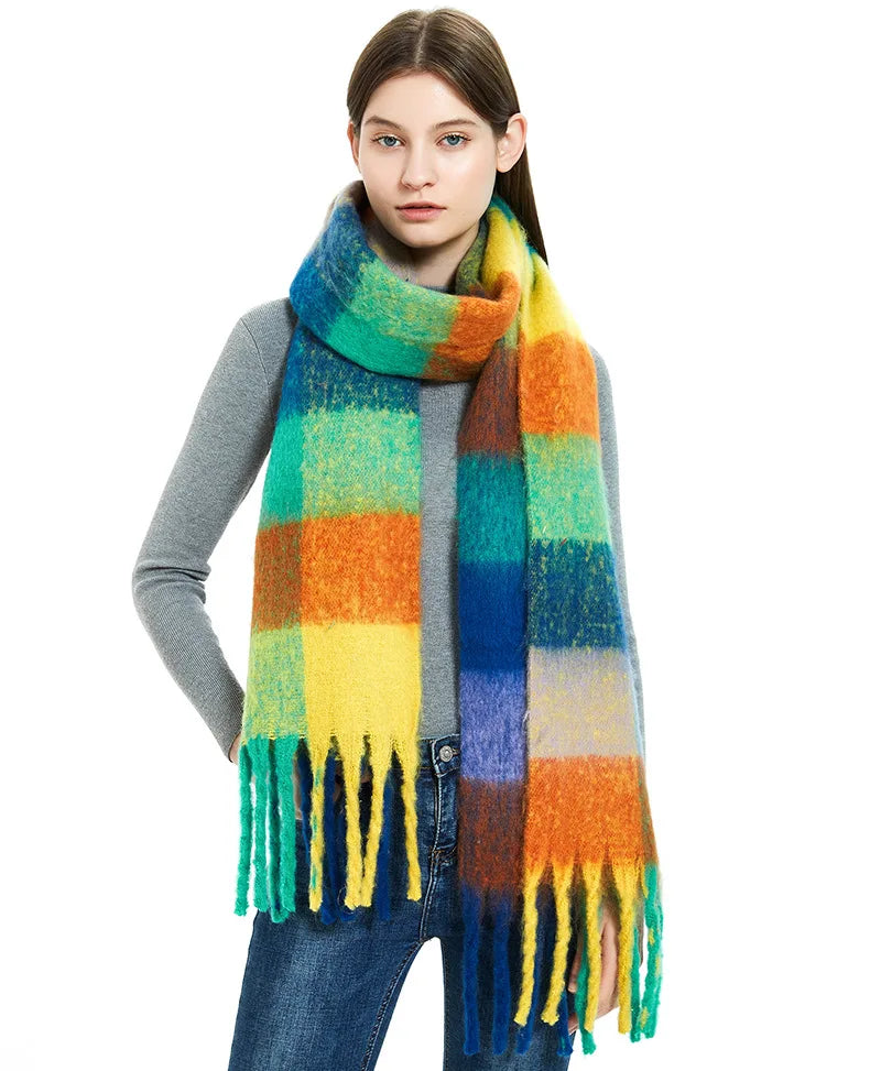 Warm Cashmere Rainbow Scarf