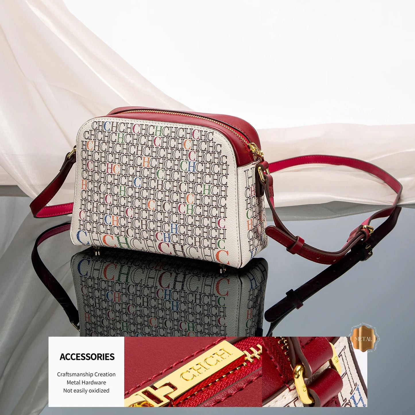 Classic Print PVC Shoulder Bag
