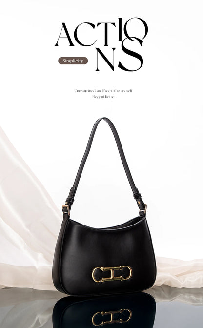 Classic Solid Color Shoulder Bag