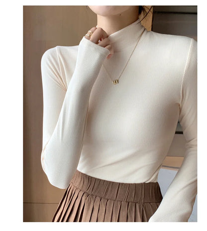 Elegant Knit Half-Turtleneck