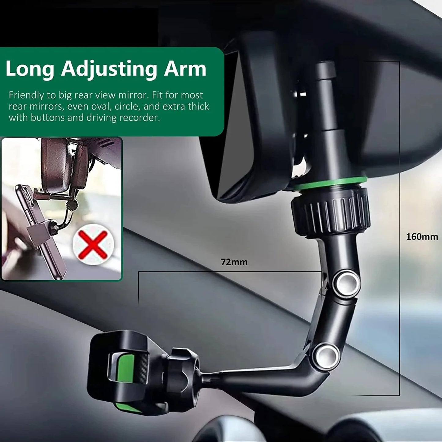 Rearview 360° Mirror Phone Mount