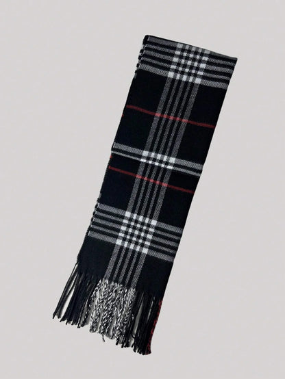 Plaid Cashmere Scarf for Men