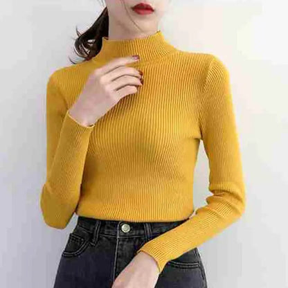 Autumn Winter Mock Neck Women’s Sweater