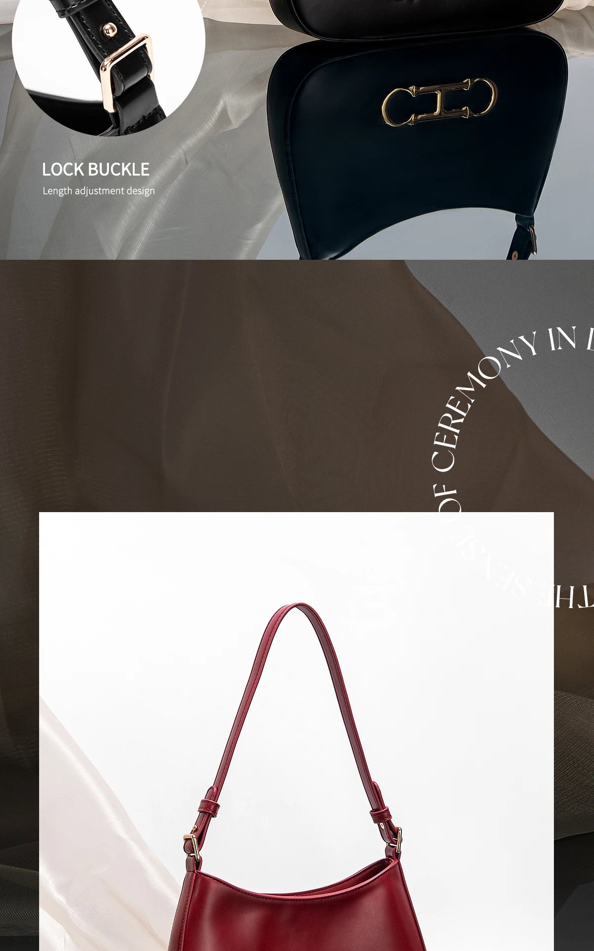 Classic Solid Color Shoulder Bag