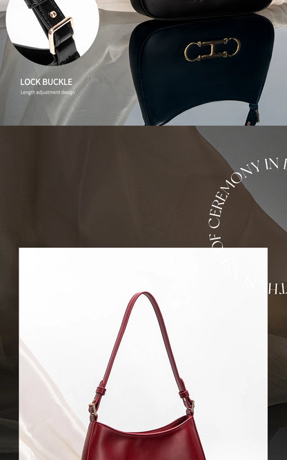 Classic Solid Color Shoulder Bag