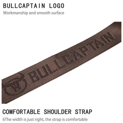 BULLCAPTAIN Men's Genuine Leather Messenger Bag