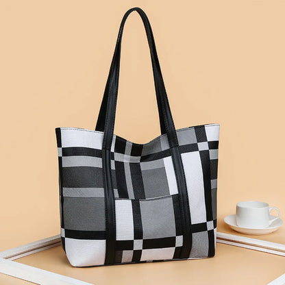 Plaid Large Capacity Shoulder Bag
