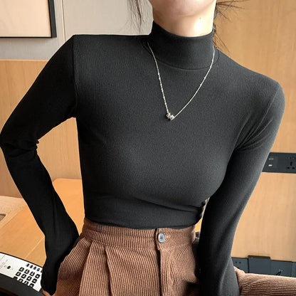 Elegant Knit Half-Turtleneck