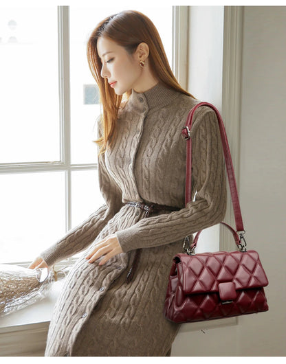 Trendy Women's Soft Leather Shoulder Bag