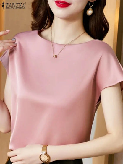 ZANZEA Elegant Satin Blouse