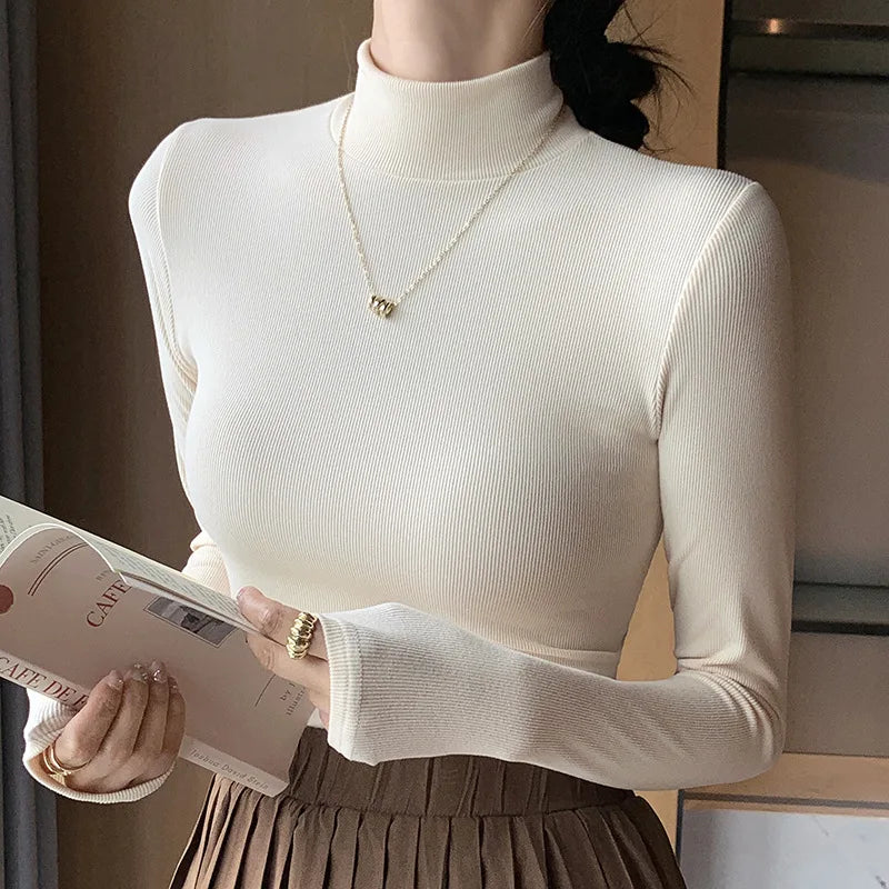 Elegant Knit Half-Turtleneck
