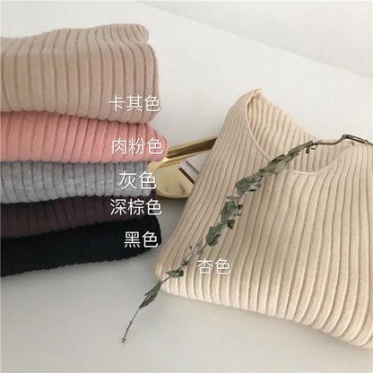 Korean Autumn V-Neck Knitted Sweater