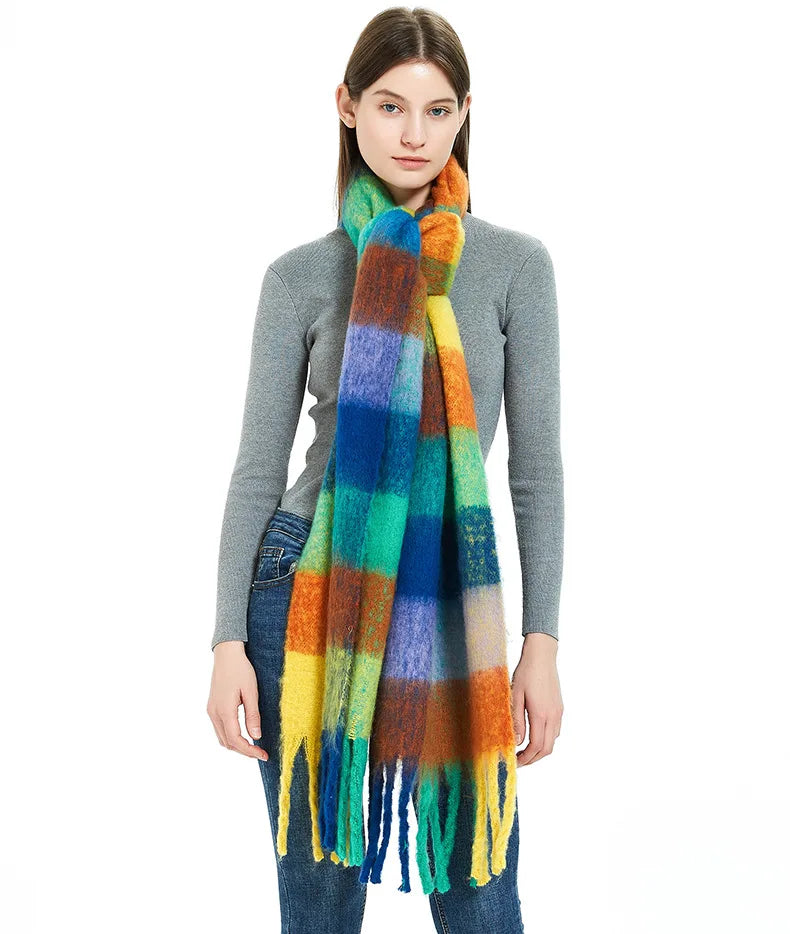 Warm Cashmere Rainbow Scarf