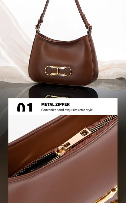 Classic Solid Color Shoulder Bag