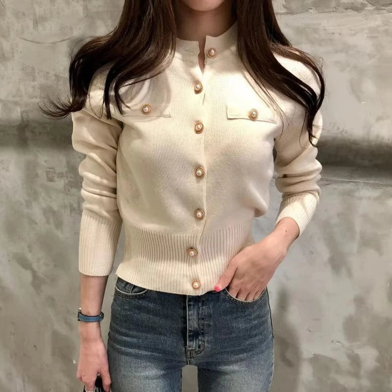 AOSSVIAO Autumn Knitted Cardigan – Chic Korean Slim Fit Sweater