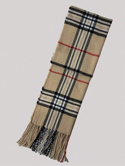 Plaid Cashmere Scarf for Men