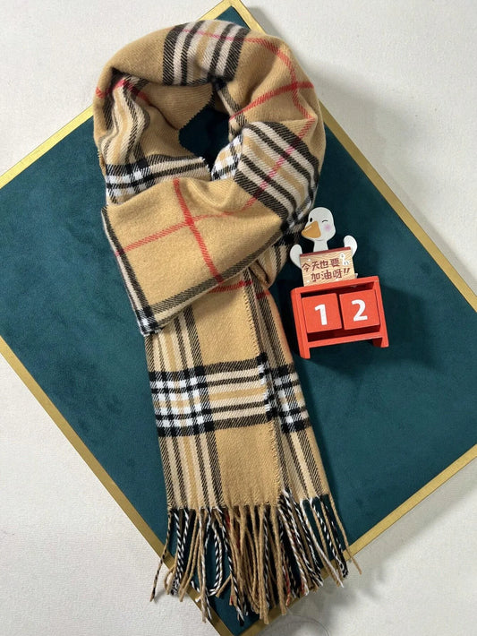 Plaid Cashmere Scarf for Men