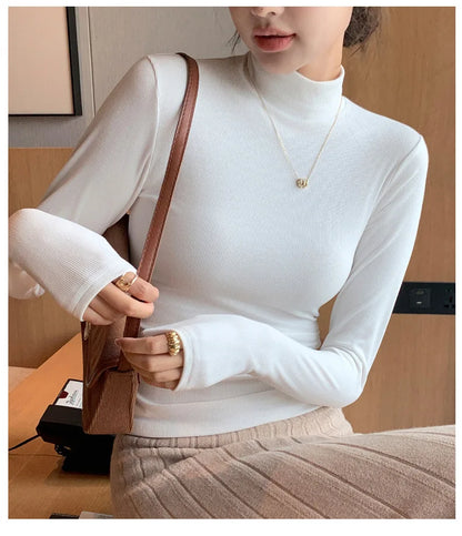Elegant Knit Half-Turtleneck