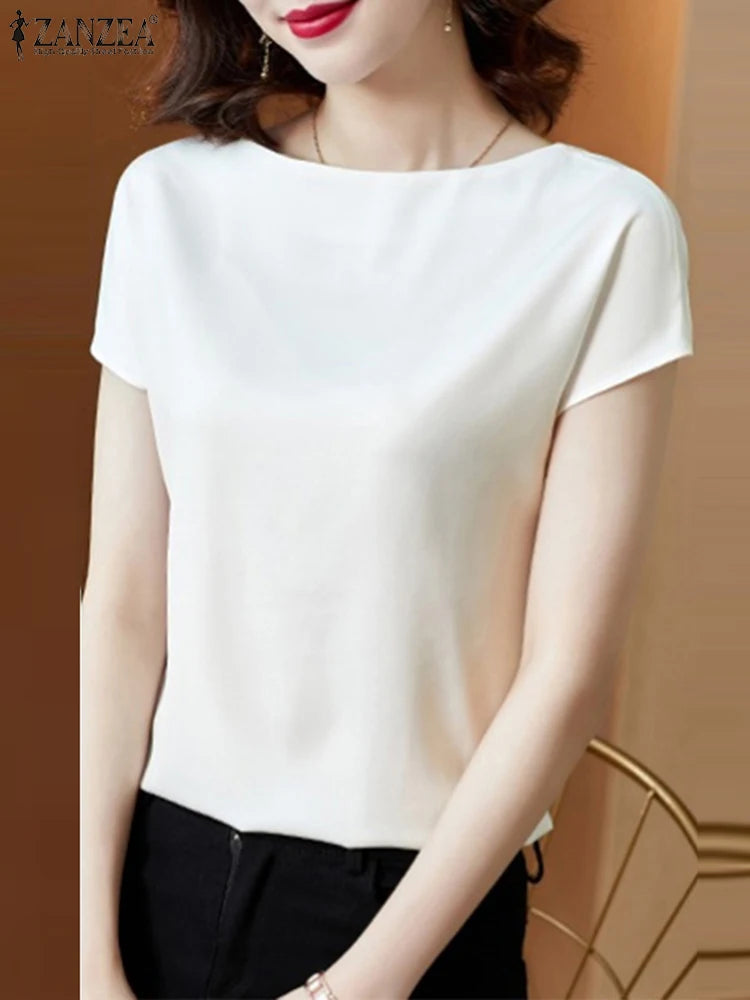 ZANZEA Elegant Satin Blouse