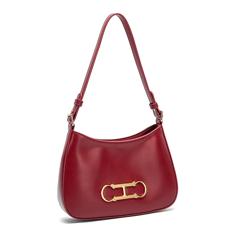 Classic Solid Color Shoulder Bag