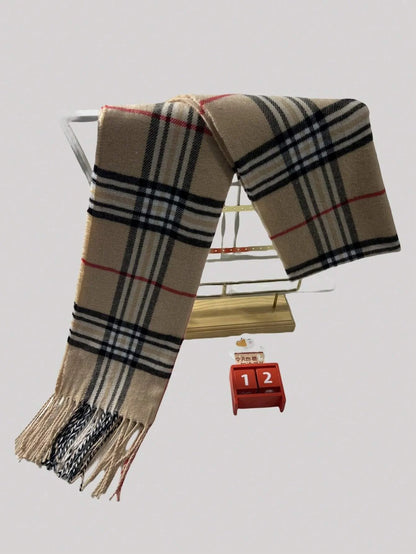 Plaid Cashmere Scarf for Men