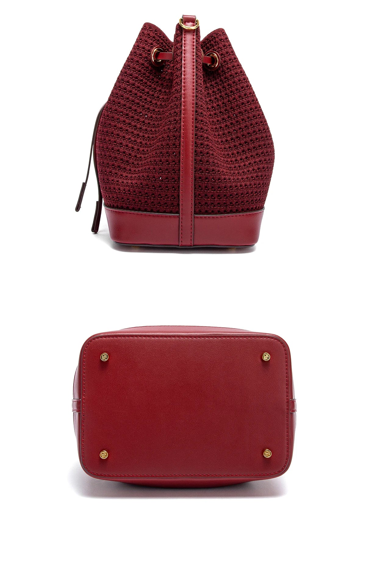Spring Fabric Splicing Bucket Shoulder Bag